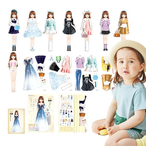 Novent Magnetische Papierpuppen, Magnetische Ankleidepuppen | Magnetische Dress Up Papier-Puppen Puzzle - Lustige Spielzeuge für Kinder, Lernspielzeug für Kinder für Kinder, Jugendliche, Mädchen, von Novent