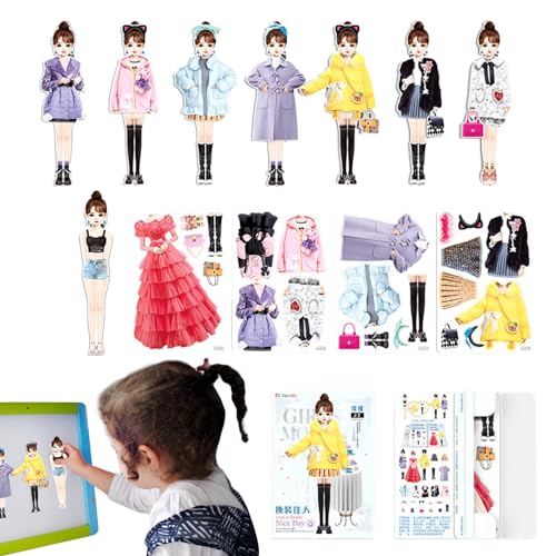 Novent Magnetische Papierpuppen | Kostümkleid Magnetische Prinzessin Papierpuppen Ausschnitte | Magnet Prinzessin Kleidung Puzzle Bunte Kleid Papierpuppe Kreatives Weihnachtsgeschenk von Novent