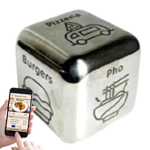 Novgorod Essenswürfel für Paare, Essenswahlwürfel - Date Night Dice für Paare Food Cube Game - Date-Night-Geschenk, Weihnachtsstrumpffüller, Hochzeitstag-Stahlgeschenk von Novgorod