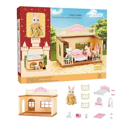 Puppenhaus für Kinder, Puppenhaus-Bausätze zum Bauen | Puppenhaus-Spielset Tiny House | Lernspielzeug, Miniatur-Puppenhaus-Bausatz, Kleinkindspielzeug-Bausatz, Rollenspiel für Kinder ab 3 Jahren von Novgorod