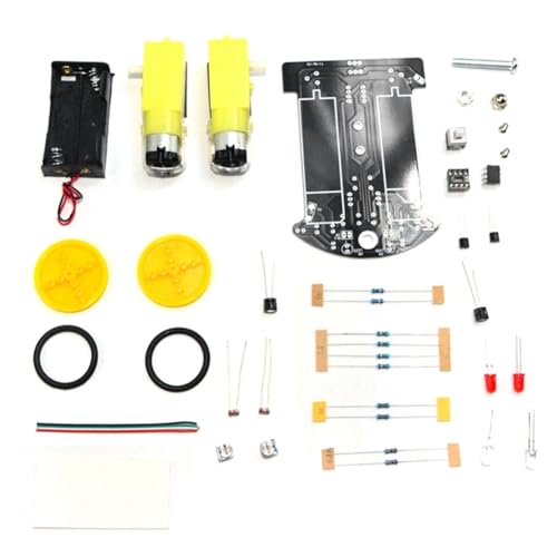 Nsssunnre WDT2-1 DIY Intelligent Tracking Line Smart Car Kit mit TT-Motor DIY-Lötprojekt Smart Patrol Autoteile von Nsssunnre