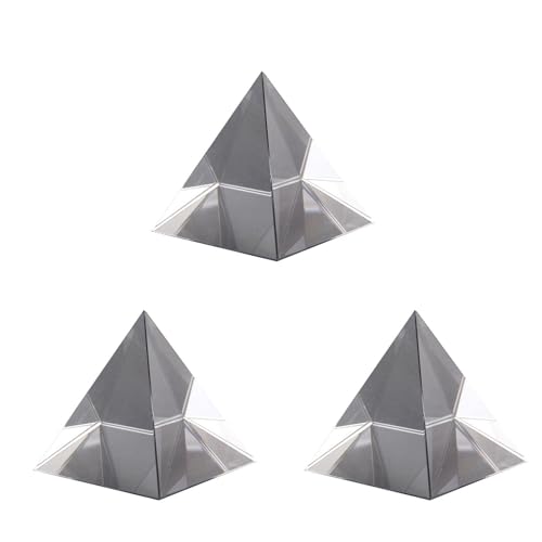 Ntcpefy Prismen-Pyramide aus optischem Glas, 40 mm hoch, rechteckig, Polyeder, geeignet für den Unterricht von Experimenten, 3 Stück von Ntcpefy