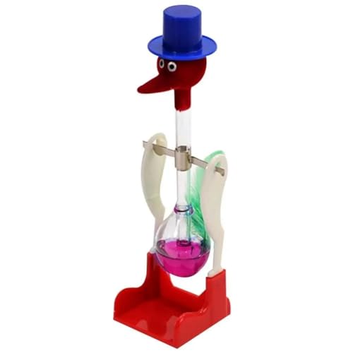 Ntcpefy Transparenter Trinkvogel mit Flüssigem Perpetual Motion Balance Trinkwasservogel Non-Stop-Lernspielzeug für Kinder,E von Ntcpefy