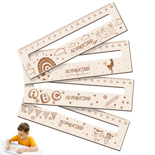Ntwdby Lesezeichen Holz Lineal 16 cm, 4 Stück Lesehilfe Kinder 1 Klasse zur Einschulung, 2-in-1 Lesehilfe und Lineal für Schulkind Personalisiert, Geschenke für Mädchen und Jungen zum Schulanfang Ntwdby Lesezeichen Holz Lineal 16 cm, 4 Stück Lesehilfe Kinder 1 Klasse zur Einschulung, 2-in-1 Lesehilfe und Lineal für Schulkind Personalisiert, Geschenke für Mädchen und Jungen zum Schulanfang von Ntwdby