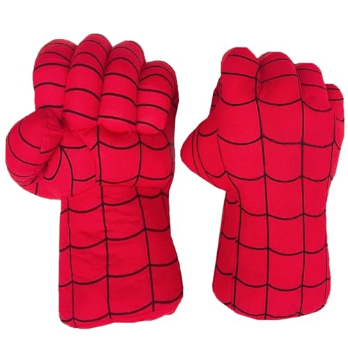 Smash Hands Superheldenhandschuhe Superheldenhände für Kinder Smash Fists Soft Hero Boxing Hand Plüschspielzeug Cosplay Zubehör für Jungen Mädchen Weihnachten (Rot) von NuGeriAZ