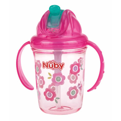 Nûby 360° Trinklhalmtasse aus Tritan 240 ml in pink von Nûby