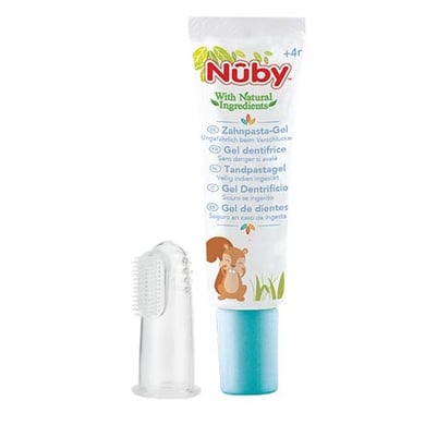 Nûby Fingerzahnbürste und Kinderzahncreme Dr.Talbot`s ab dem 4. Monat, 20 g von Nûby