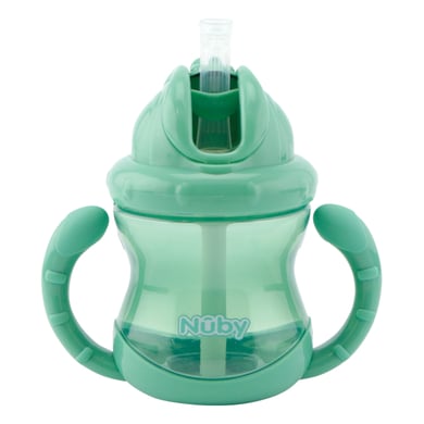 Nûby Trinkhalmtasse mit Handgriffen No-Spill Flip-It 240ml ab 12 Monaten in aqua von Nûby