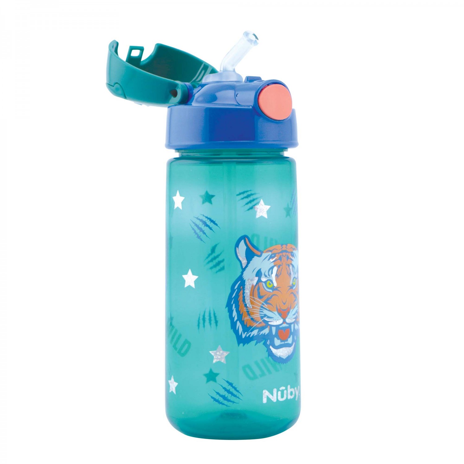 Tazza a pressione con cannuccia morbida e glitter - 540ml - tigre von Nuby