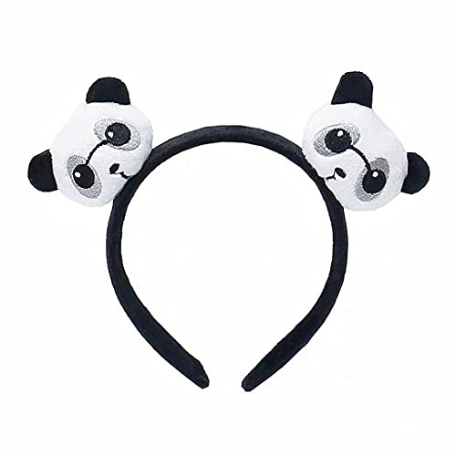 Nucelit Panda Kopfschmuck Plüsch Panda Kopfbedeckung Woolly Anime Kopfbedeckungen Cosplay Zubehör Cartoon für Kopf & Kleidung Dekoration von Nucelit