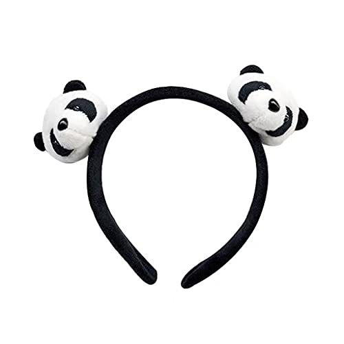 Nucelit Panda Kopfschmuck Plüsch Panda Kopfbedeckung Woolly Anime Kopfbedeckungen Cosplay Zubehör Cartoon für Kopf & Kleidung Dekoration von Nucelit