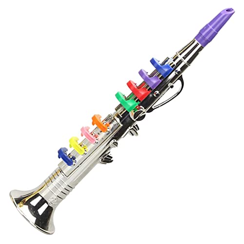 Nudeg 8 TöNe Simulation Saxophon Spielzeug Requisiten Mini Musical Blasinstrumente Spielen Kinder Geburtstags Party Spielzeug Silber von Nudeg