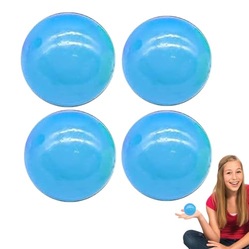 4 Stück Leuchtende Klebrige Bälle, Im Dunkeln Leuchtende Klebebälle, Sticky Glow Stressball Fidget Toys Wall Ball, stressabbau und schrecklichem Stress von Nudorpn