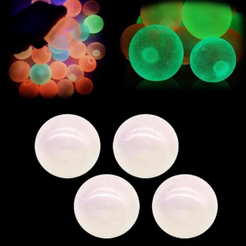 4 Stück Leuchtende Klebrige Bälle, Im Dunkeln Leuchtende Klebebälle, Sticky Glow Stressball Fidget Toys Wall Ball, stressabbau und schrecklichem Stress von Nudorpn