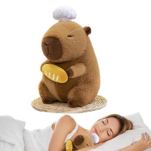 Capybara-Spielzeugplüsch, Capybara-Stofftier,Schöne Plüschtiere Capybara Stofftier - Chef Capybara Plushies Spielzeug, bezauberndes Capybara-Plüschkissen, weiche Tiere, 11 Zoll für alle Altersgruppen von Nudorpn