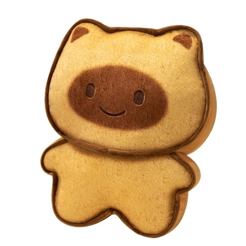 Nudorpn Brotgefüllte Tier, Essen ausgestopftes Tier | Schöne Toast Cat Plush Capybara Puppe,Home Decor Schöne gefüllte Puppenanhänger, entzückendes Kissen für Bettsofa von Nudorpn