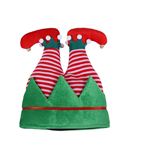 Nuelreva Lustige Weihnachtsfeste Elf Hut Baumbeine Weihnachten Elf Upside Cap Elf Hosen Hüte Xmas Party Kostüm für Erwachsene Kinder Weihnachtslieferungen Streifenstil kreativer Elf Baumbeine Hut von Nuelreva