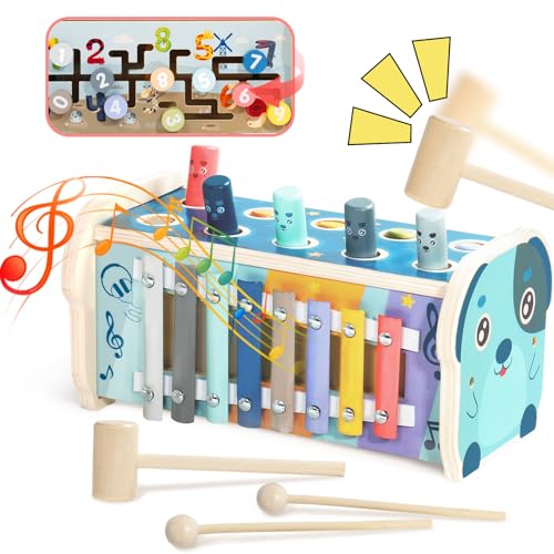 oathx Kinder Trommel Schlagzeug Set ab 1 Jahr,Kinderspielzeug Baby  Musikspielzeug Musikinstrumente mit Xylophon,Holz Montessori Spielzeug  Kindertrommel musikspielzeug für Kleinkinder Jungen Mädchen: :  Spielzeug