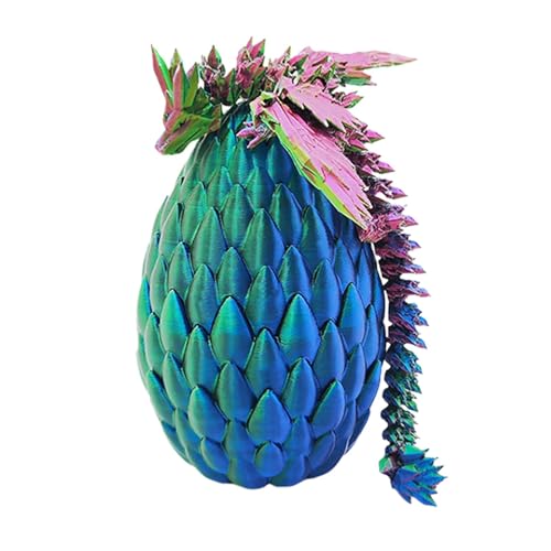 Dragon Scale Egg Set, Articulated 3D Printed Dragon with Egg, Crystal Dragon Figurine, Collectible Dragon Figurine Toys, Portable 3D Printed Dragon with Egg for Boys, Kids and Fantasy Collectors von Nuhjytgf