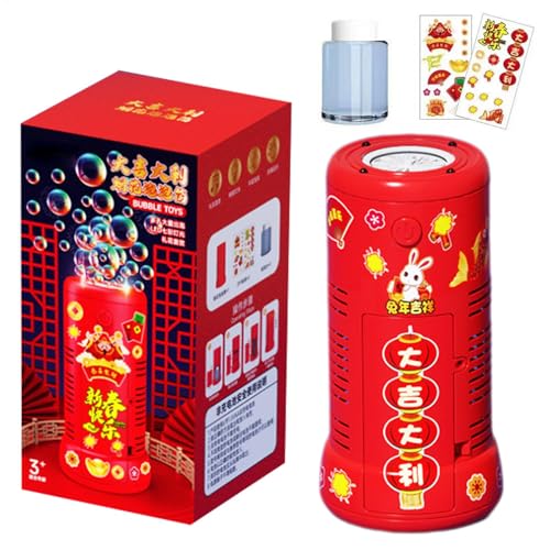 Firework Bubble Machine with 12 Holes, New Year Bubble Machine, Electronic Landing Bubble Machine, Automatic Bubble Maker with Flash Firecracker Sound, Perfect for Spring and Festive Celebrations von Nuhjytgf