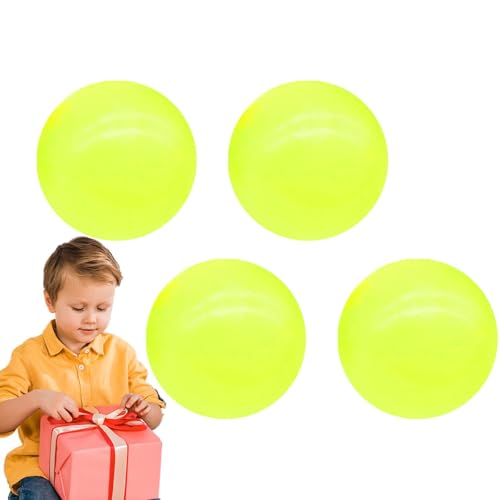 Glowing The Dark Sticky Balls | 4-Pack Fluorescent Sticky Wall | Sticky Glow Balls | Bouncing Sticky Toys | Glow-up Sticky Wall & Ceiling Drop Balls | Interactive Sticky Toy Balls for Fun Indoor Play von Nuhjytgf