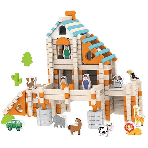 House Hands- Building Wooden Toys | House Building Blocks | Adorable House Building Blocks | Compact House Building Blocks | Architecture Building Kit | Portable House Building Blocks For Kids von Nuhjytgf