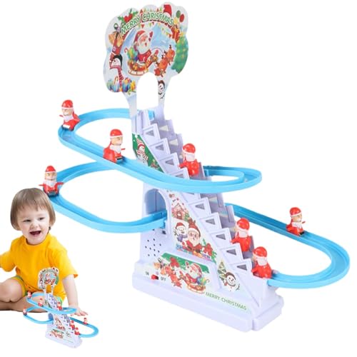 Kletterspielzeug Weihnachtsmann | Automatisches Treppensteigspielzeug | Treppensteigspielzeug Elektrisches Spielzeug | Chasing Race Track-Spielset | Weihnachtsmann-Kletterspiel | Tragbares Weihnachtsm von Nuhjytgf