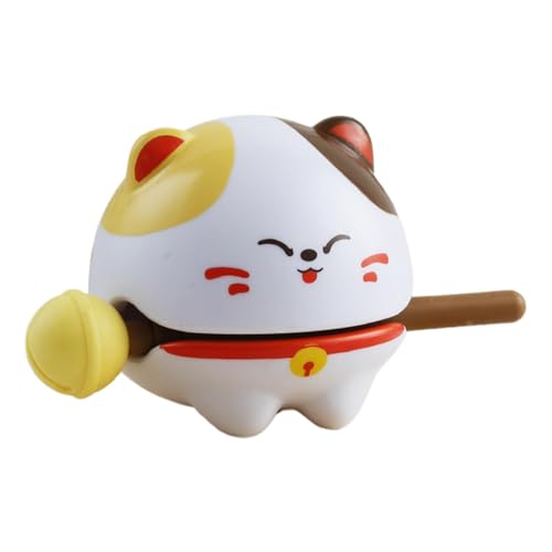 Lucky Cat Cartoon Temple Block, Percussion Toy with Sound Drum, Compact Temple Blocks, Unique Animal Desk Ornament, Fun and Decorative Desk Toy, Perfect Musical Toy for Kids, Home & Car von Nuhjytgf