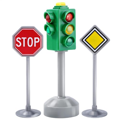 Nuhjytgf Ampelspielzeug, Zebrastreifen-Signalmodell, Bremslicht-Sicherheitsanzeige, Und Geräusche, Pädagogisches Spielset, Verschleißfest, 12,5 cm, Für Kinder, Interaktives Lernen von Nuhjytgf