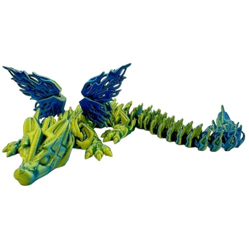 Nuhjytgf Bewegliche Dinosaurier-Figuren, Fidget-Spielzeug, bedruckter Dinosaurier mit Flügeln, Farbverlauf, flexible Dinosaurier-Tischdekoration für Bücherregal, Schreibtisch von Nuhjytgf