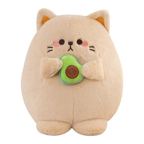 Nuhjytgf Cat Plush Toy, Plüsch Avocado Holding Cat, Kätzchen Stofftierkissen, Stabiler Huggable -Partner, Praktische Pflege, 13,78 Zoll, Für Wohnkultur, Kinderspielzeug, Kuscheln von Nuhjytgf