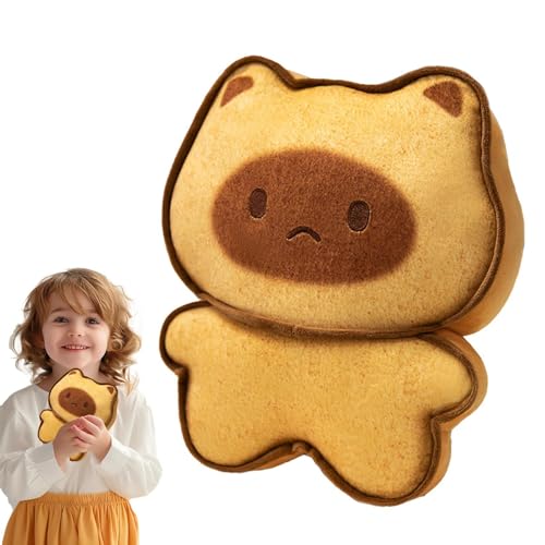 Nuhjytgf Essen ausgestopftes Tier, Toast Stofftiere,Simulation Toast Cat Capybara Plüschspielzeug | Weich gefüllte Cartoon Doll Rucksackbeutel Anhänger Zimmer Kissen von Nuhjytgf