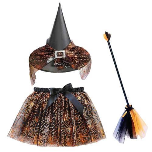 Nuhjytgf Halloween Hexenkostüme für Kinder | Hexenkostüm Set Mit Besen Und Rock Für Verkleidung,Elastische Halloween Maskerade Für Fotoshootings Bühnenauftritte Nuhjytgf Halloween Hexenkostüme für Kinder | Hexenkostüm Set Mit Besen Und Rock Für Verkleidung,Elastische Halloween Maskerade Für Fotoshootings Bühnenauftritte von Nuhjytgf