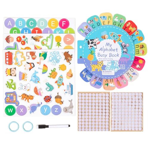 Nuhjytgf Lernkarten für Kleinkinder,Lernspielzeug für Kleinkinder - Kognitive 26 Buchstaben Bunte Karten Karteikarten | Lernpapier, sensorisches Spielzeug, beschäftigtes Buch, Kleinkind-Lernspielzeug von Nuhjytgf