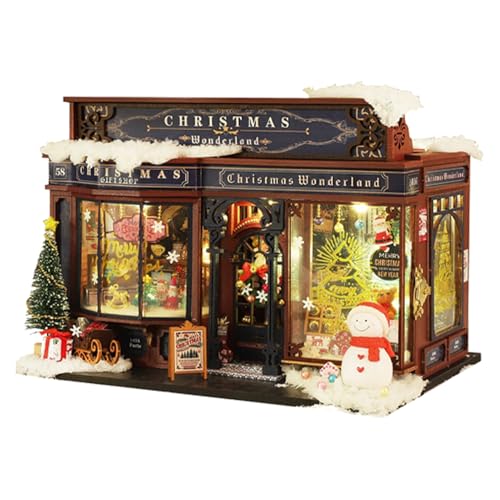 Nuhjytgf Miniatur-Weihnachtshäuser | Tiny House Kit Weihnachtshaus | Puppenhäuser aus Holz mit Baum & Möbeln, kreatives Raumpuppen-Set, Dekorationen Nuhjytgf Miniatur-Weihnachtshäuser | Tiny House Kit Weihnachtshaus | Puppenhäuser aus Holz mit Baum & Möbeln, kreatives Raumpuppen-Set, Dekorationen von Nuhjytgf