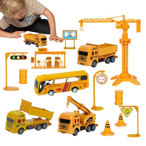 Nuhjytgf Spielfahrzeuge-Set im Transporter-LKW, Baufahrzeug-Spielset für Kinder | Druckguss-Konstruktions-LKW zum Zurückziehen, Konstruktionsspielzeug - Transportfahrzeug-Spielset, von Nuhjytgf