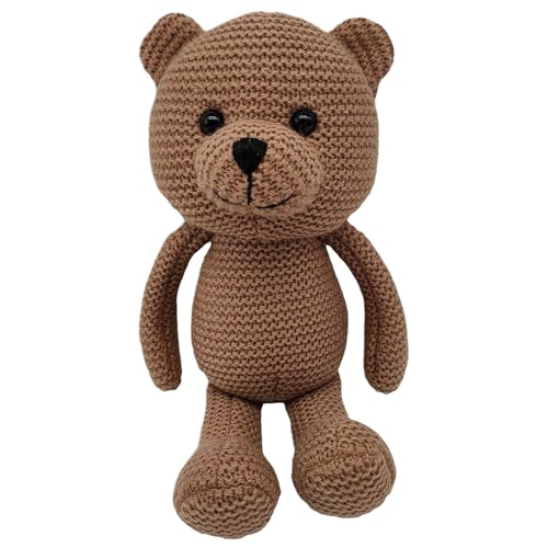 Nuhjytgf Strickbärenpuppe, Weicher Bär-Kuschelspielzeug, Gestricktes Gefülltes Tier, Weiche Und Kuschelige Plüsch, Mehrzweckdesign, 25 cm Für Schlafzimmer Und Wohnzimmerdekor, Babys Und Kinder, von Nuhjytgf