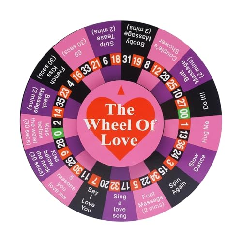 Nuhjytgf The Wheel of Love Game | Toy Roulette Wheel | Interactive Couple Game Wheel | Battery Roulette Wheel Fidget Game | Compact Toy Roulette Wheel | Portable Game Wheel for Couple von Nuhjytgf