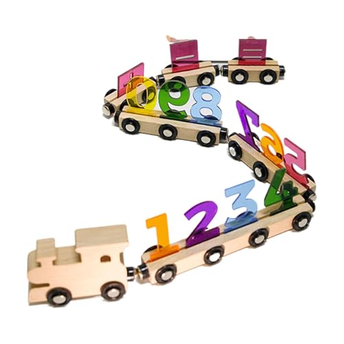 Numbers Toy Trains, Wooden Train Set with Number Toys, Interactive Numbers Toy Trains, Fine Motor Skill Educational Toy Train Set, Portable Wooden Train Set Kids' Play for Boys and Girls von Nuhjytgf