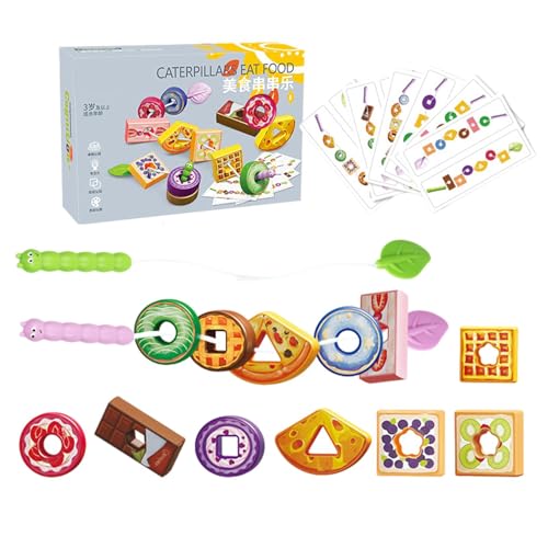 Threading String Toy | Interactive Threading Toys | Fruit Theme Wood Block Threading Game | Compact Threading String Toys | Shape Matching Classification Game | Portable Threading Toys For Kids von Nuhjytgf