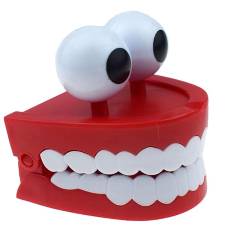 Wind-Up Chomping Teeth Toy | Fun Wind-Up Teeth with Chattering Action | Hilarious Joke Teeth with Moving Eyes | Funny Wind-Up Toy for Gags & Laughter | Novelty Pranks von Nuhjytgf