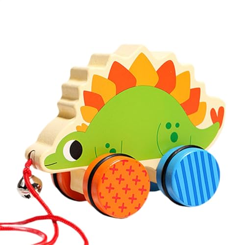 Wooden Animal Push Car, Dragon Sensory Vehicle, Adorable Animal Push Car, Push Car Toys with Pull Rope, Interactive Animal Push Car for Early Learning and Motor Skills Development von Nuhjytgf