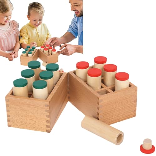 Wooden Cylinders Sensorial Toys | Sound Cylinders | Educational Sound Cylinder Toys | Interactive Sound Cylinders | Compact Sound Cylinders | Portable Wooden Sound Cylinders for Kids Boys & Girls von Nuhjytgf