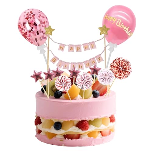 12 Stück Rosegold Tortendeko Set – Happy Birthday Kuchendeko mit Cake Topper, Glitzer Papierfächern & Konfetti – Ideal für Mädchengeburtstag, Frauenparty & Hochzeitskuchen (Rose Gold Deko, 12-teilig) 12 Stück Rosegold Tortendeko Set – Happy Birthday Kuchendeko mit Cake Topper, Glitzer Papierfächern & Konfetti – Ideal für Mädchengeburtstag, Frauenparty & Hochzeitskuchen (Rose Gold Deko, 12-teilig) von Nujvnuj
