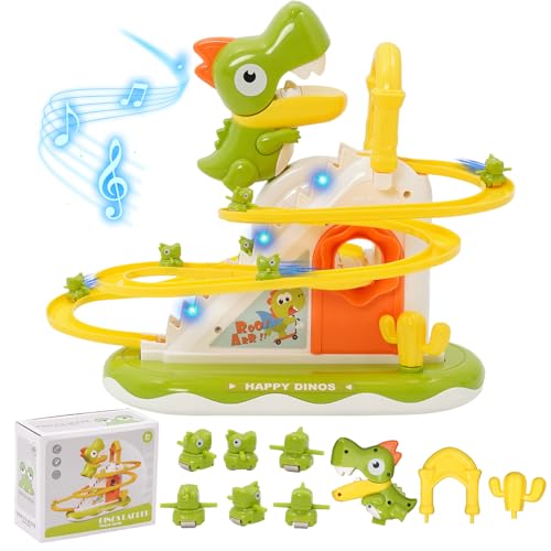 Kinder Rennbahn Spielzeug, Dinosaurier Kletterrutsche Treppe Spielzeug, Elektrisches Treppensteiger spielzeug, Dino Slide Track mit Licht und Musik, Pädagogische Spiel Geschenk für Jungen Mädchen ab 3 Kinder Rennbahn Spielzeug, Dinosaurier Kletterrutsche Treppe Spielzeug, Elektrisches Treppensteiger spielzeug, Dino Slide Track mit Licht und Musik, Pädagogische Spiel Geschenk für Jungen Mädchen ab 3 von Nukdey
