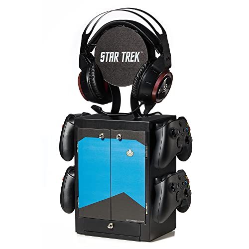 Numskull Star Trek Blue Gaming Locker, Controller Halter, Headset Ständer für PS5, Xbox Series X S, Nintendo Switch - Offizielles Star Trek Merchandise von Numskull