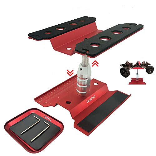 RC Car Work Stand Aluminium Reparatur Workstation mit Schraubablage für 1/8 1/10 1/12 1/16 Traxxas Axial Arrma Redcat Crawler Monster Truck von Nuofan