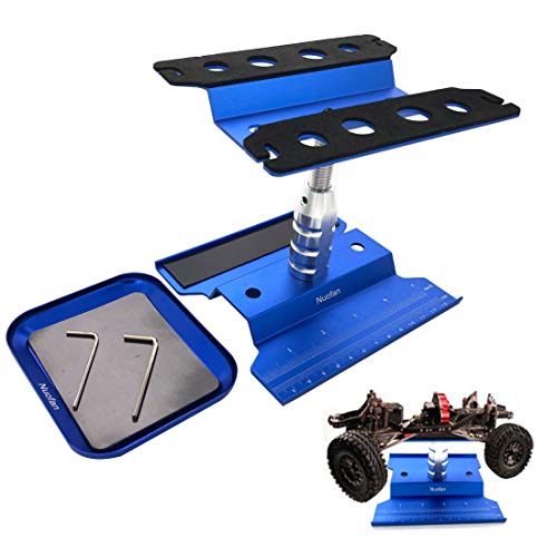 RC Car Work Stand Aluminium Reparatur Workstation 360 Grad Drehung Heben Sie den unteren Teil mit Schraubablage für 1/8 1/10 1/12 1/16 Traxxas Axial Arrma Redcat Losi RC Crawler Monster Truck Buggy von Nuofan