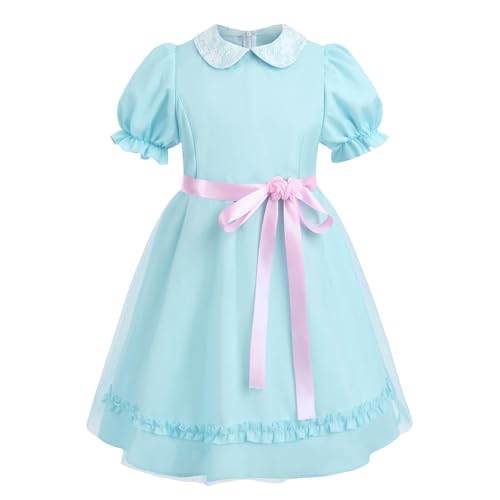 Nuoqi Grady Twins Kostüm The Grady Twins Dress Horror Twins Mädchen Hallloween Kostüm Blau, A-blau, Large von Nuoqi