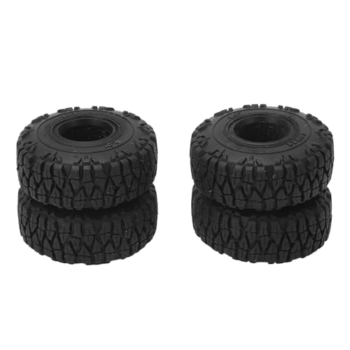 Enhanced Grip 1.0 RC-Gummireifen-Set, Leichte und Flexible Simulation für AXIAL SCX24 1/24, 1/18 mit Schwammfutter, Unebenem Texturdesign, Hoher Verschleißfestigkeit von Nurnesy